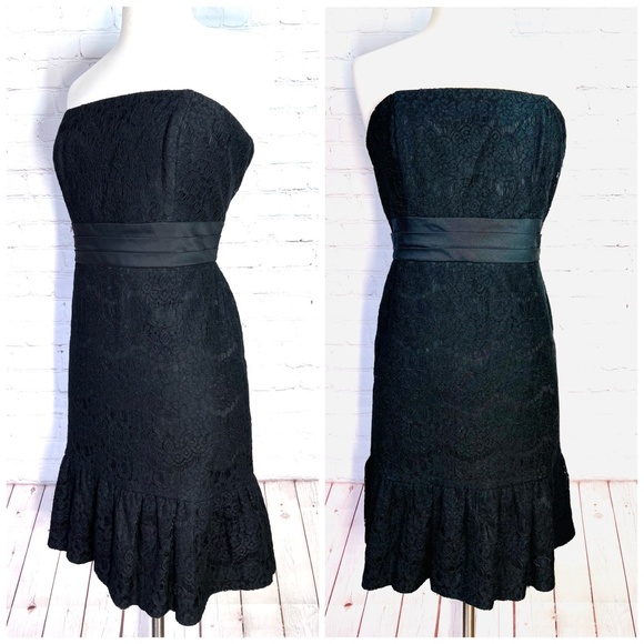 White House Black Market Dresses & Skirts - ••NWT🤩 |•WHITE HOUSE BLACK MARKET•| Strapless Lace Peplum Hem Dress
